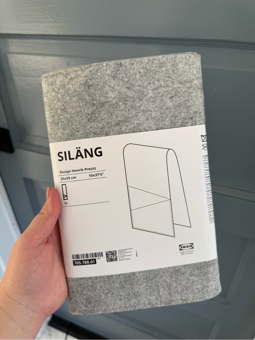 IKEA SILÅNG Light Gray Felt Sofa Pocket Organizer